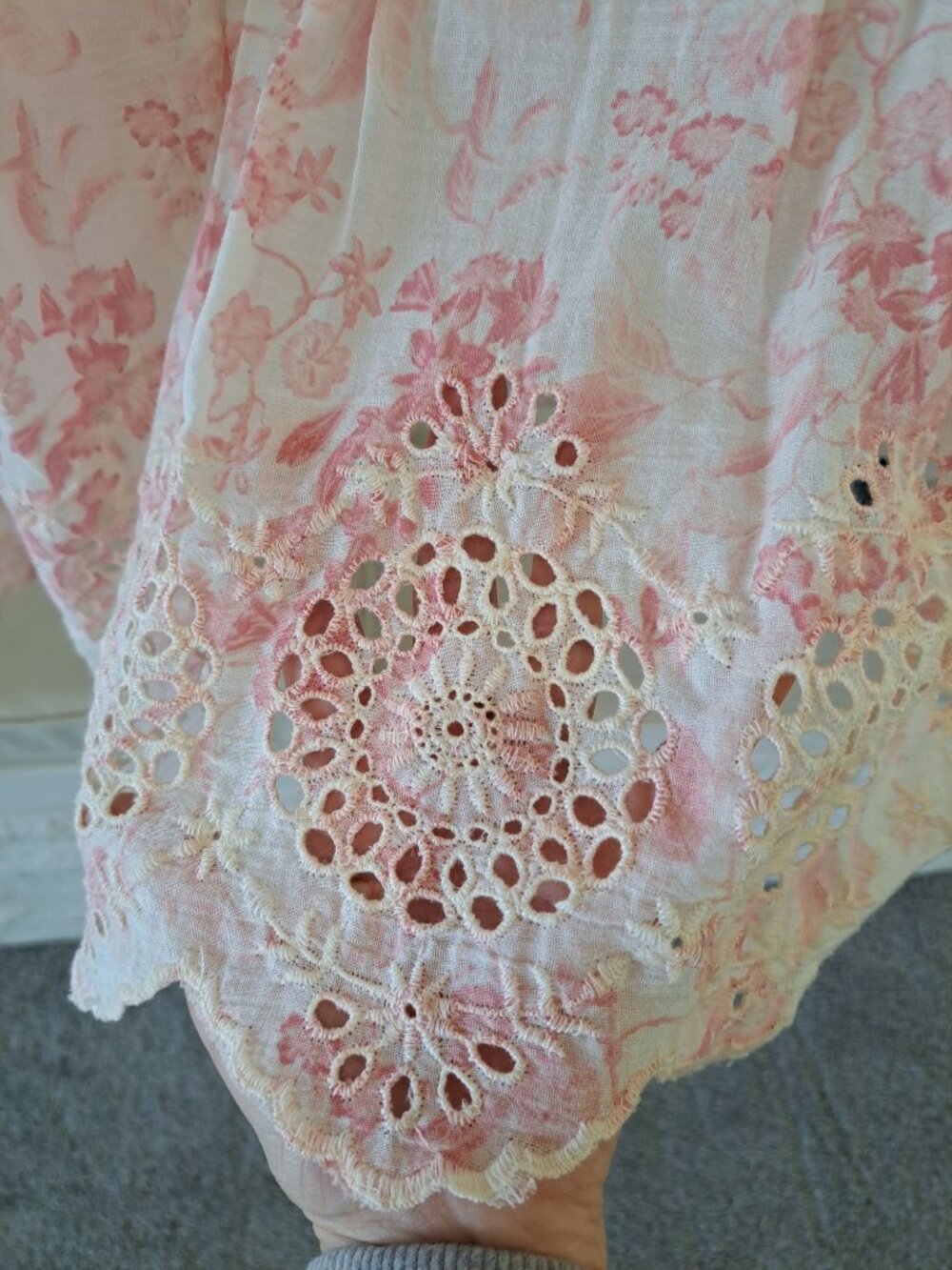 New 3XL Floral Style & Co Womens Button-Front Blouse Pleated Lace Cottagecore - Picture 2 of 12